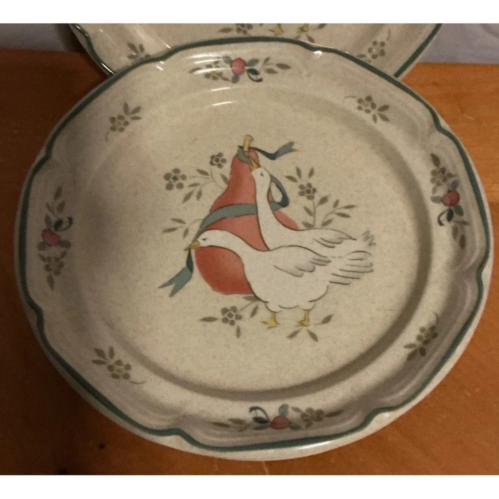 International Tableworks Marmalade Goose Stoneware Salad Plates 7.5